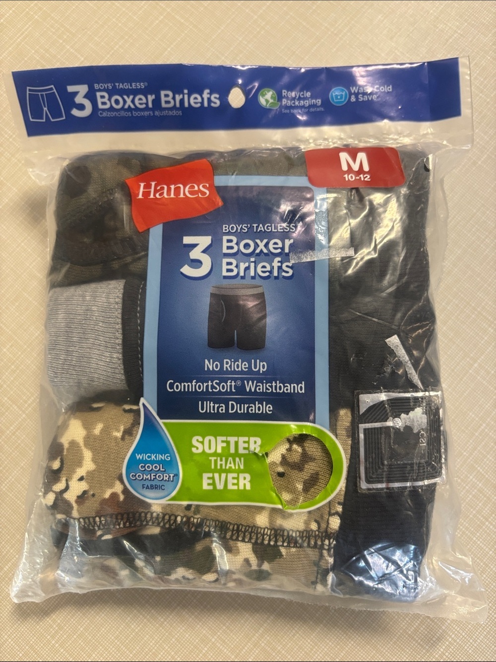 Hanes Boys Boxer Briefs - Black, Gray, Camo